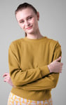 Button Shoulder Crewneck Sweatshirt