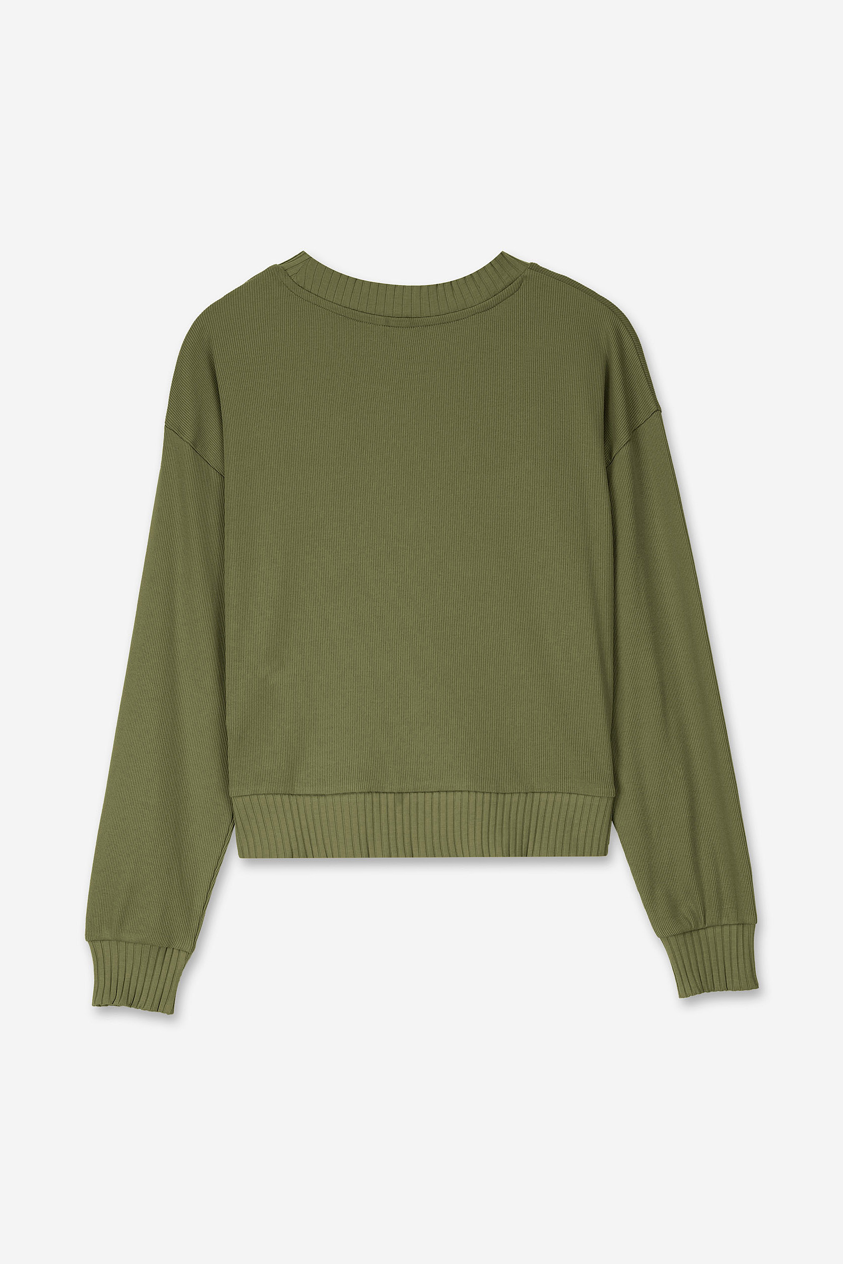 Button Shoulder Crewneck Sweatshirt