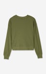 Button Shoulder Crewneck Sweatshirt
