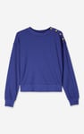 Button Shoulder Crewneck Sweatshirt