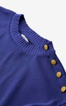 Button Shoulder Crewneck Sweatshirt
