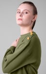 Button Shoulder Crewneck Sweatshirt