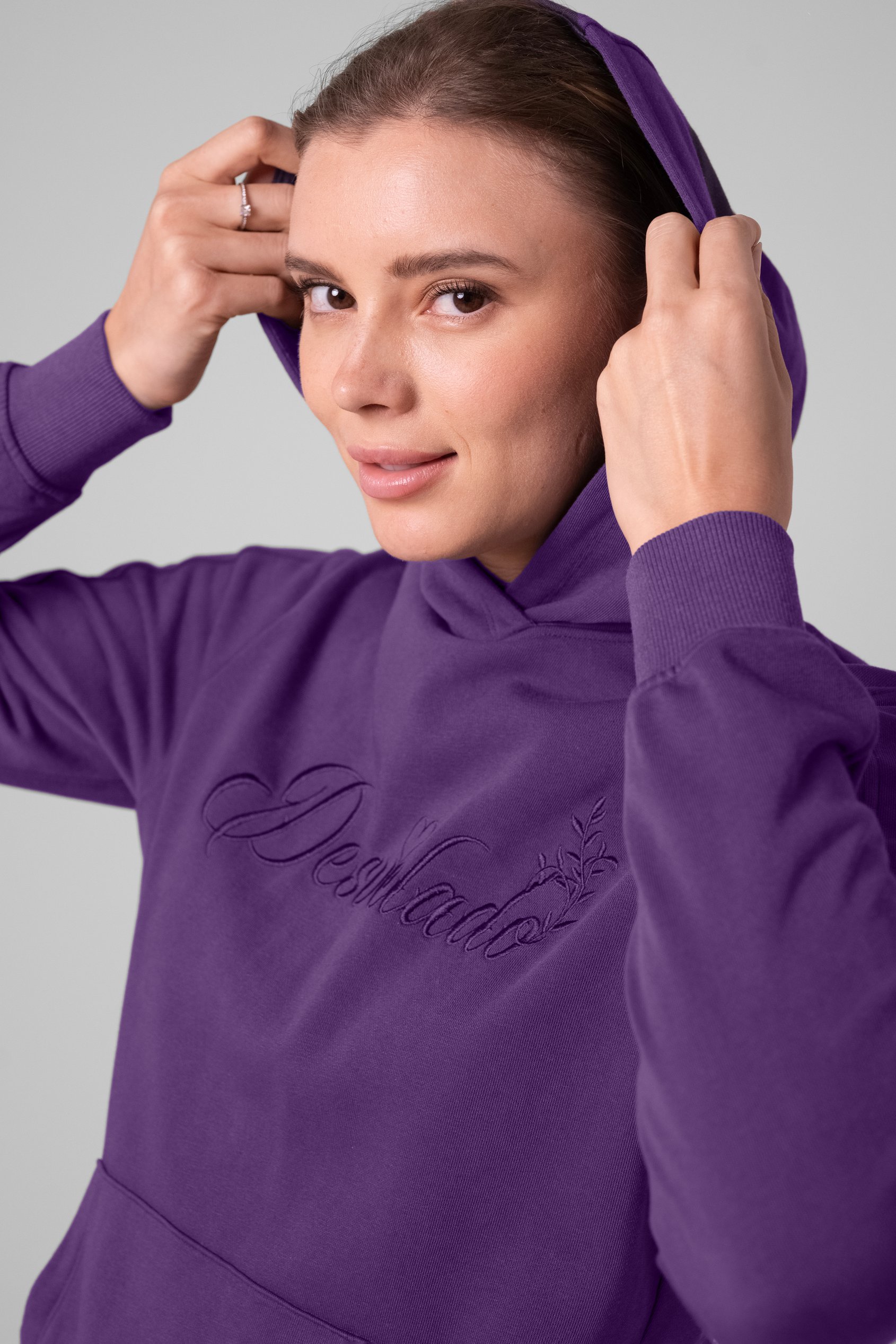 Womens Front Embroidery Hoodie