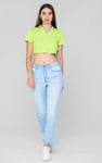 Mid Waist Ankle Length Jeans