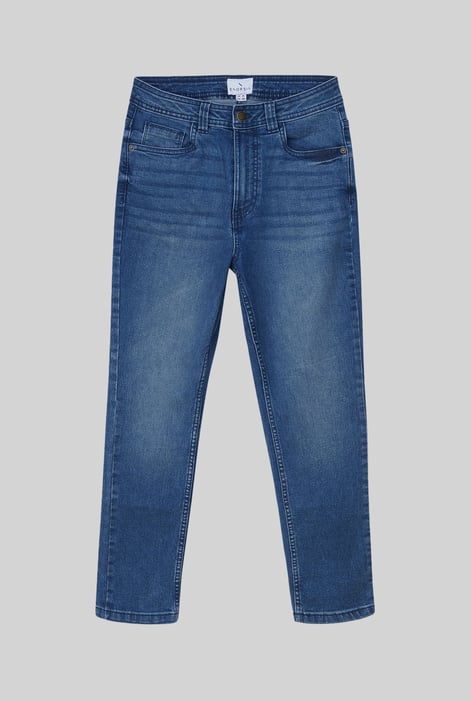 Light Blue Mid Waist Ankle Length Jeans