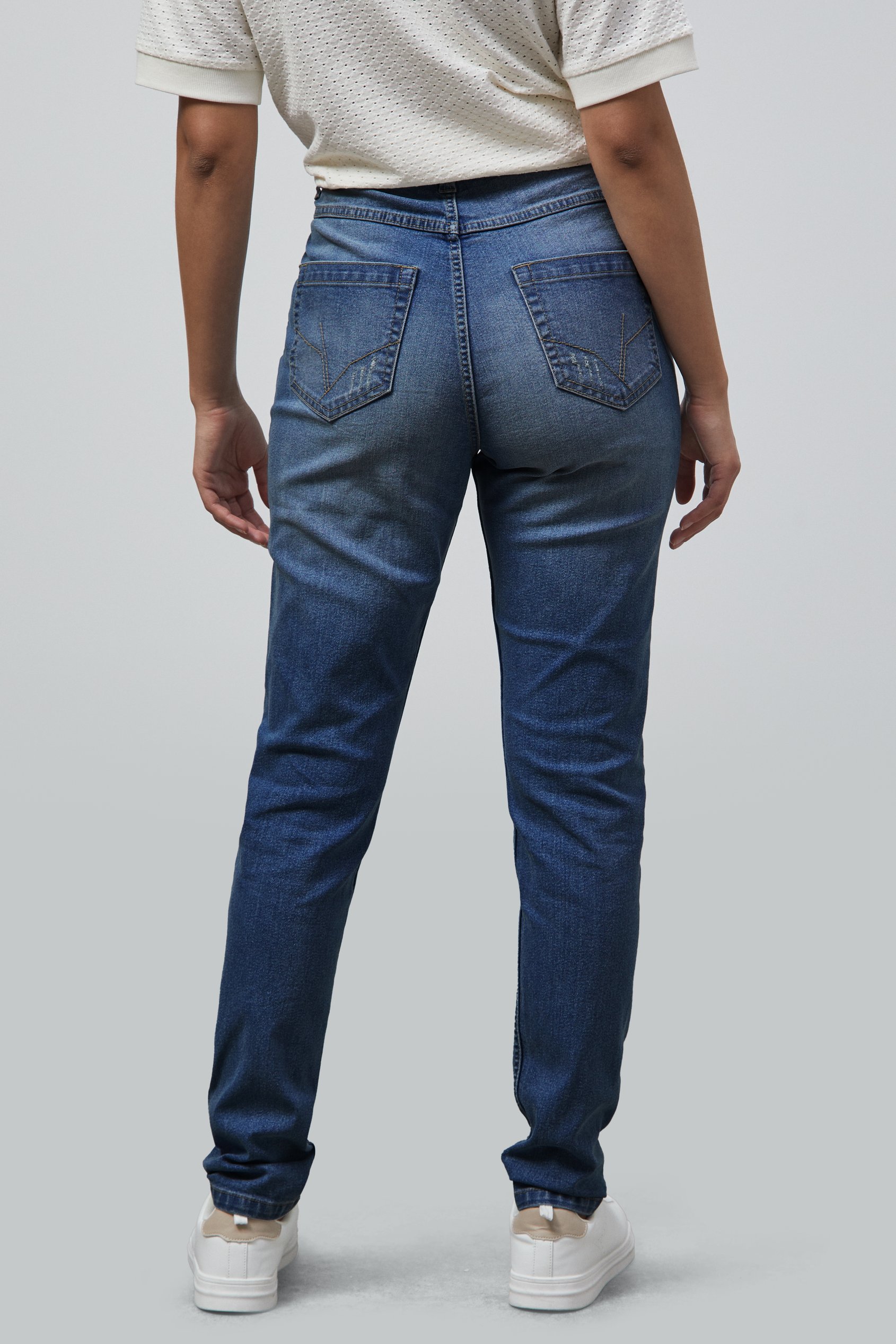 High Waist Regular Length Distressed Jeans