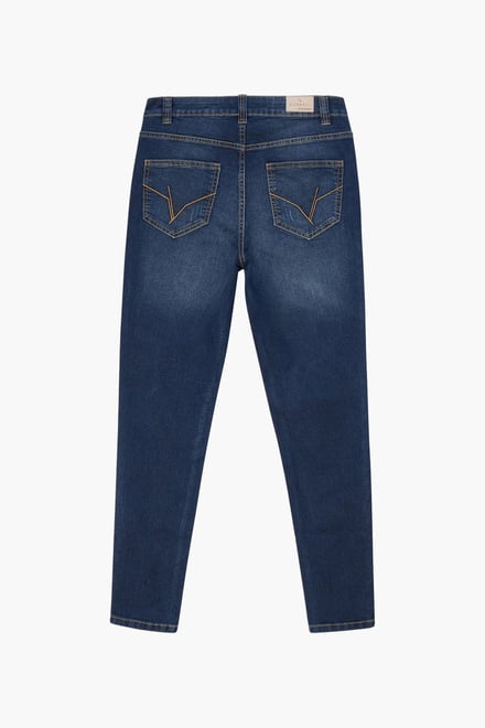 High Waist Regular Length Distressed Jeans