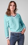Womens V-Neck Herringbone effect sweatshirts