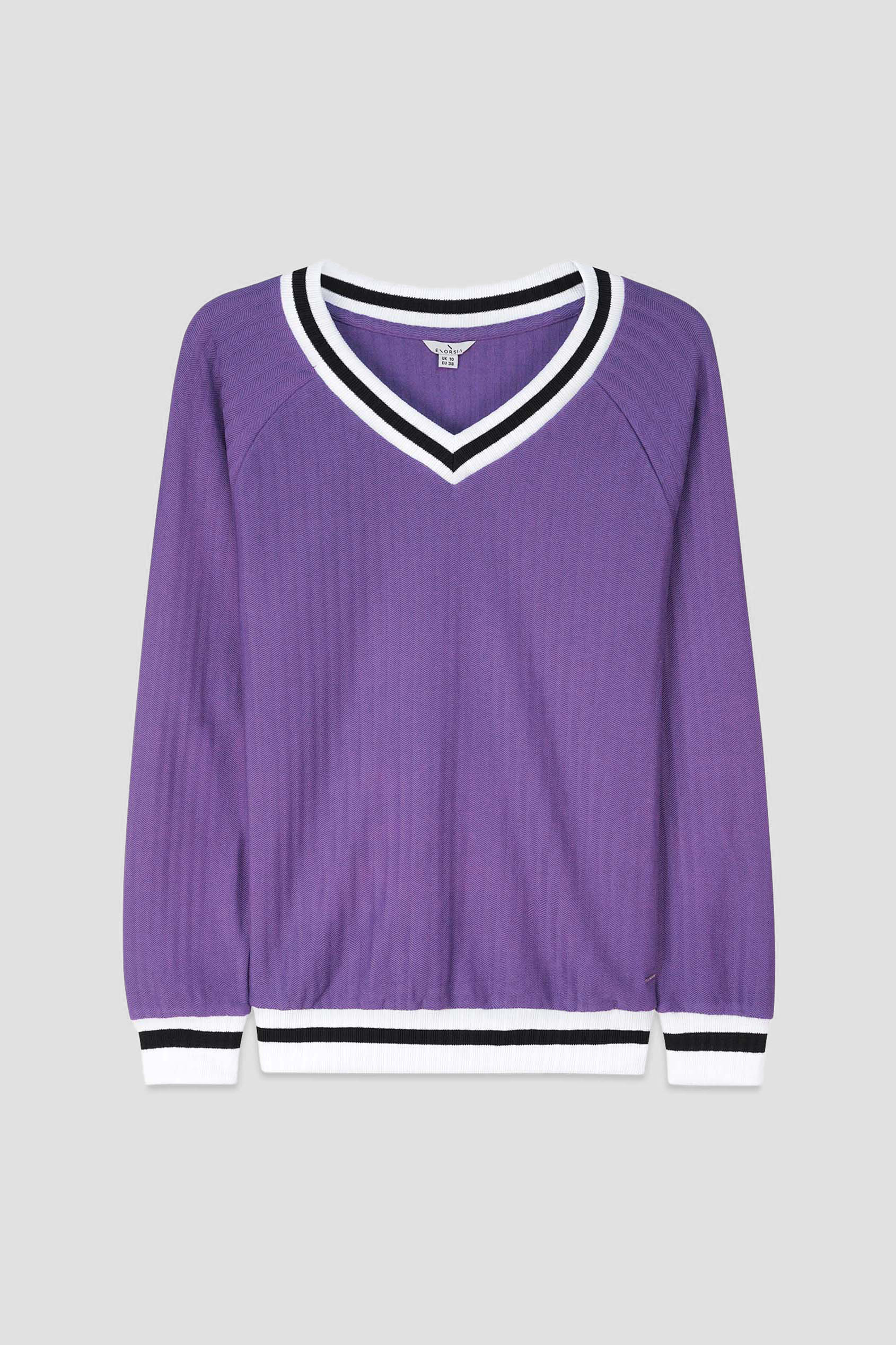 Womens V-Neck Herringbone effect sweatshirts