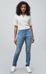 High Waist Regular Length Distressed Jeans