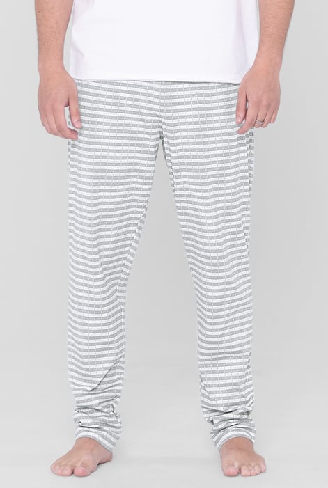 Grey Cotton Check Print Pyjamas