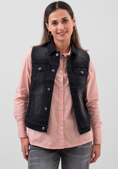 Womens Black Classic Denim Jacket