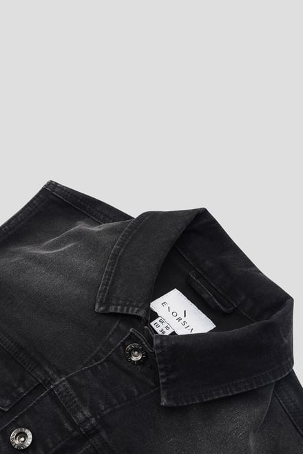 Womens Black Classic Denim Jacket