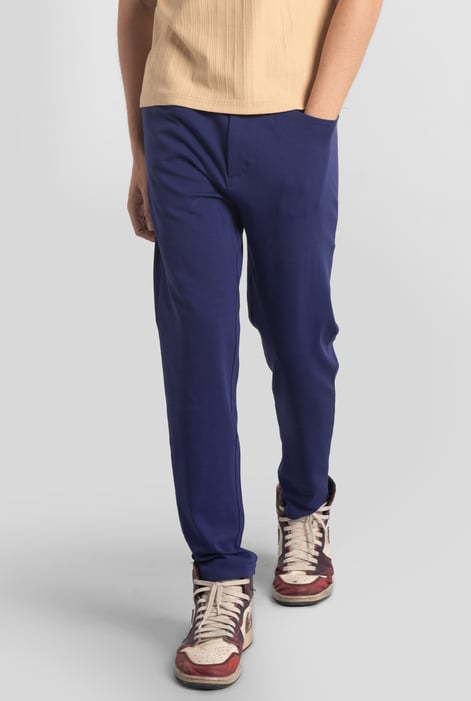 Grey Slim Fit Smart Jersey Trouser
