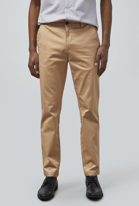 Khaki Skinny Chino Long Trousers