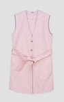 Womens Sleeveless Belted Coat
