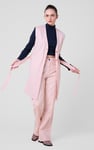 Womens Sleeveless Belted Coat