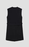 Womens Sleeveless Belted Coat