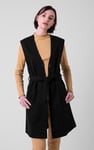 Womens Sleeveless Belted Coat