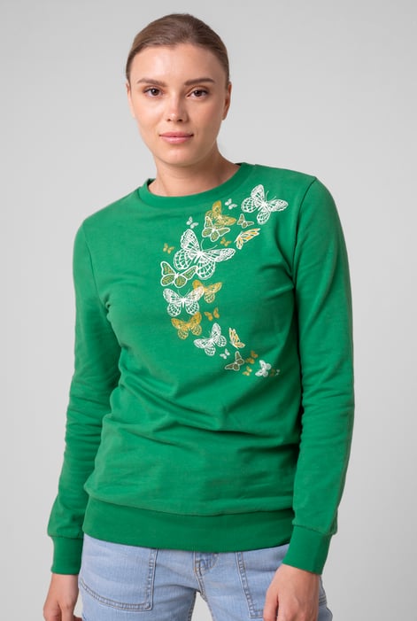 Womens Navy Butterfly Print Sweatshirt