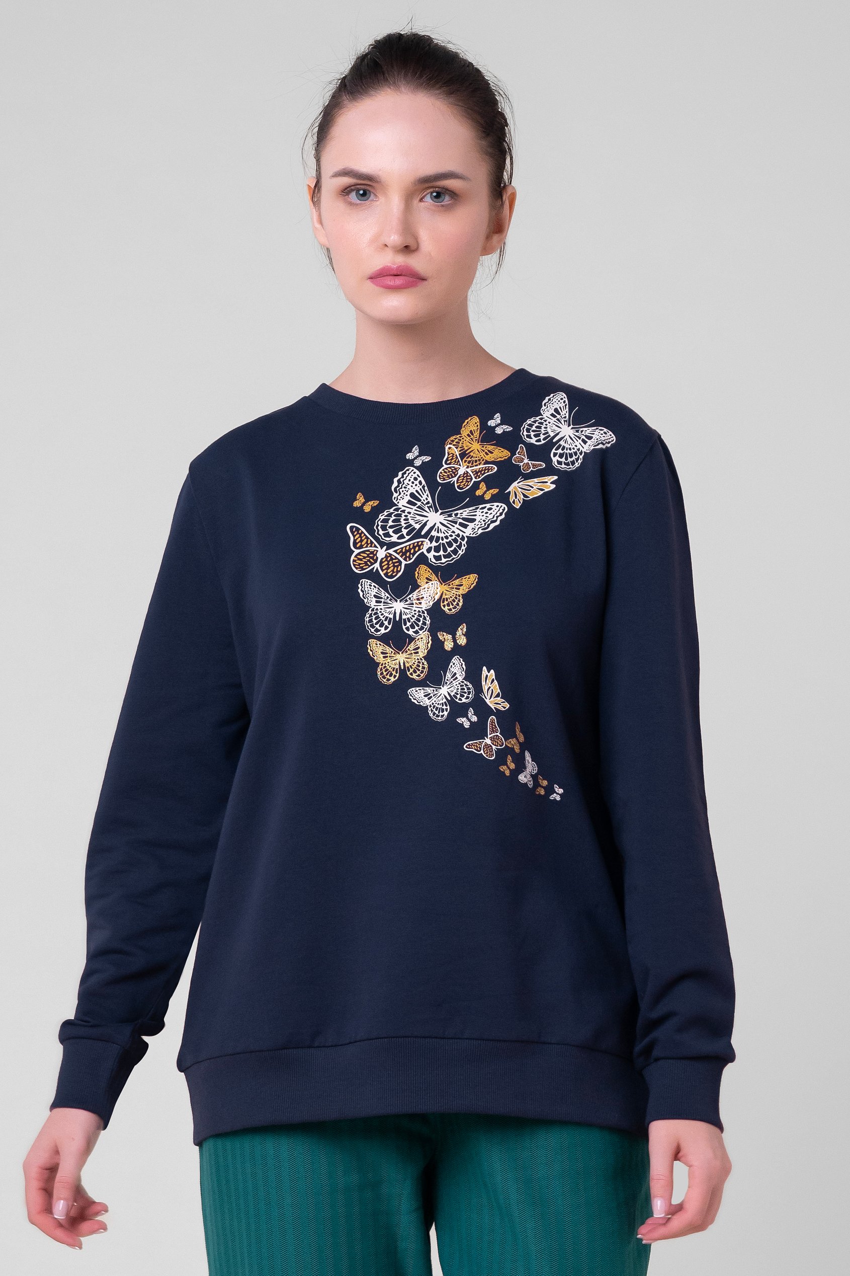 Womens Butterfly Print Sweatshirt