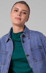 Womens Indigo Blue Casual Denim Jacket