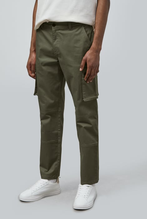 Mens Brown Utility Cargo Long Trousers