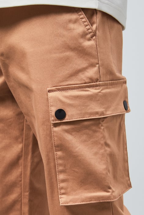 Mens Orange Utility Cargo Long Trousers