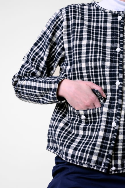 Womens Cropped Button Up Jacket