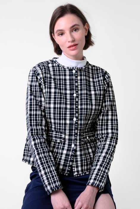 Womens Multicoloured Cropped Button Up Jacket