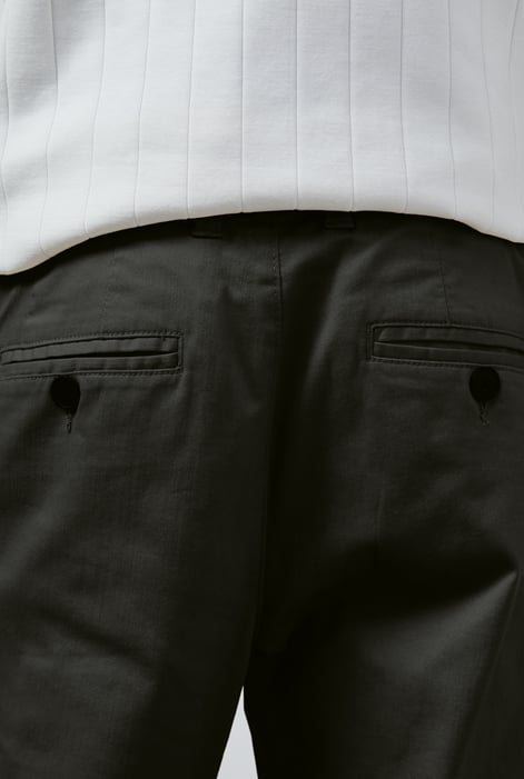 Mens Black Folded Hem Trousers With Drawstring