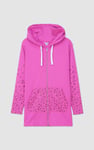 Women Longline Zip Front Hoodie