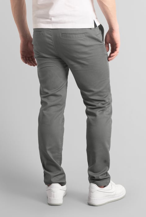 Mens Grey Regular Fit Chino Trouser