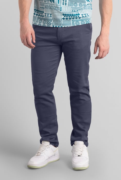 Mens Grey Regular Fit Chino Trouser