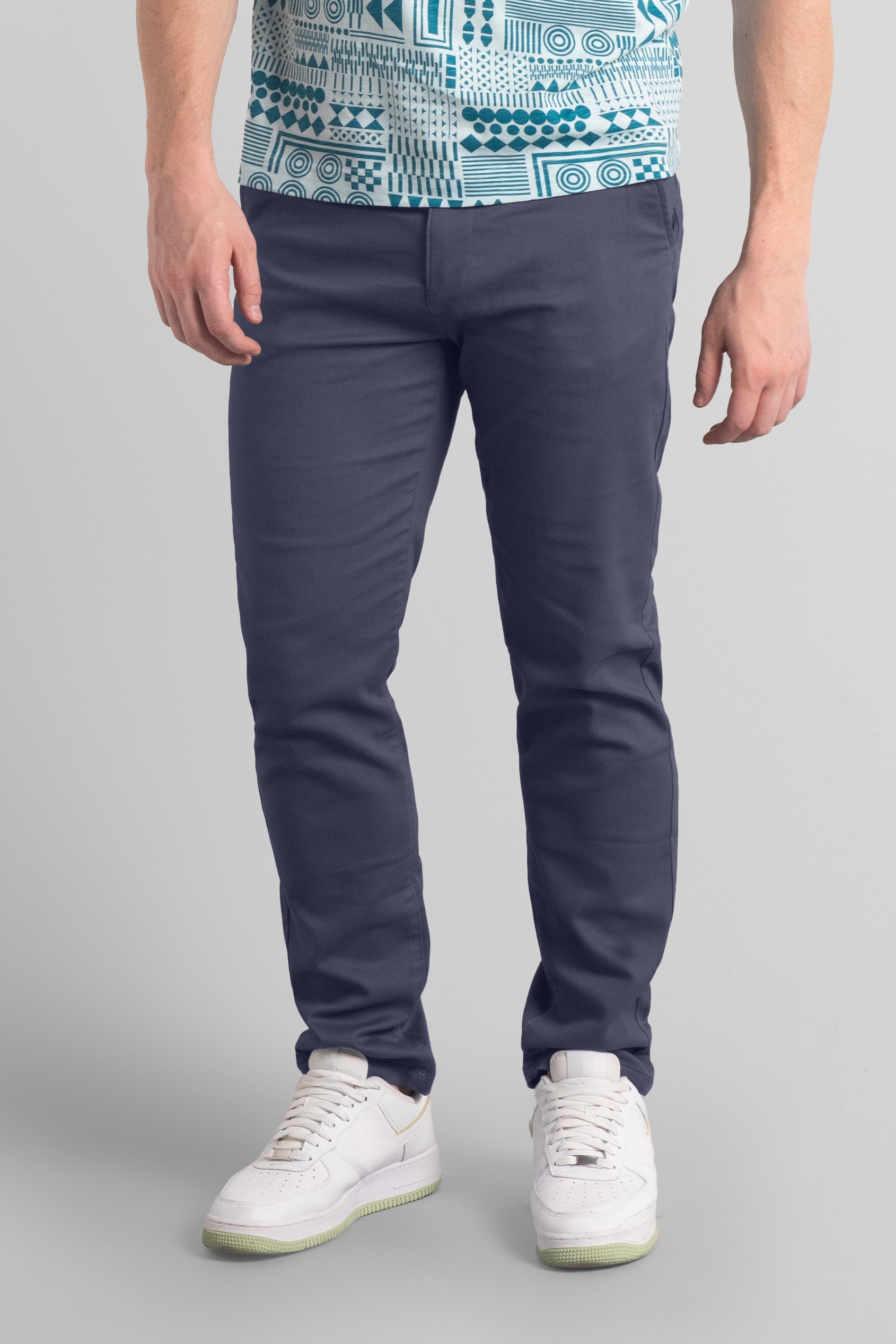 Enorsia Men's Blue Regular Fit Chino Trouser - Uk 34