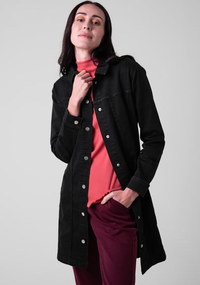 Womens Black Slim Longline Jacket
