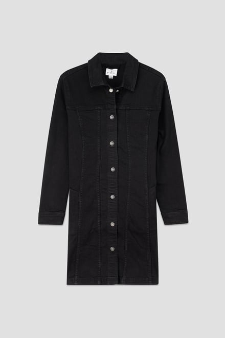 Womens Black Slim Longline Jacket