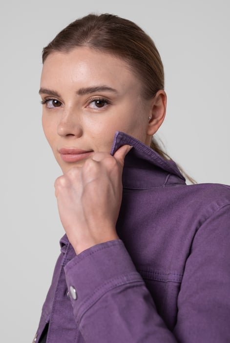 Womens Purple Slim Longline Coloured Jacket