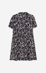 Womens Leaf Print Dress With Collar