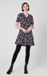 Womens Leaf Print Dress With Collar