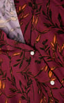 Womens Leaf Print Dress With Collar