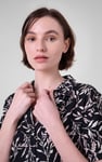Womens Leaf Print Dress With Collar