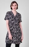 Womens Leaf Print Dress With Collar