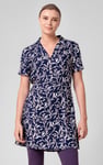 Womens Leaf Print Dress With Collar