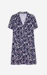 Womens Leaf Print Dress With Collar