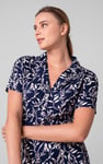 Womens Leaf Print Dress With Collar