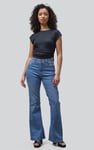 Mid Waist Flare Jeans