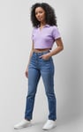 High Waist Girlfriend Fit Leg Jeans