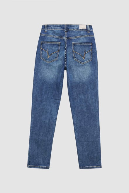 High Waist Girlfriend Fit Leg Jeans