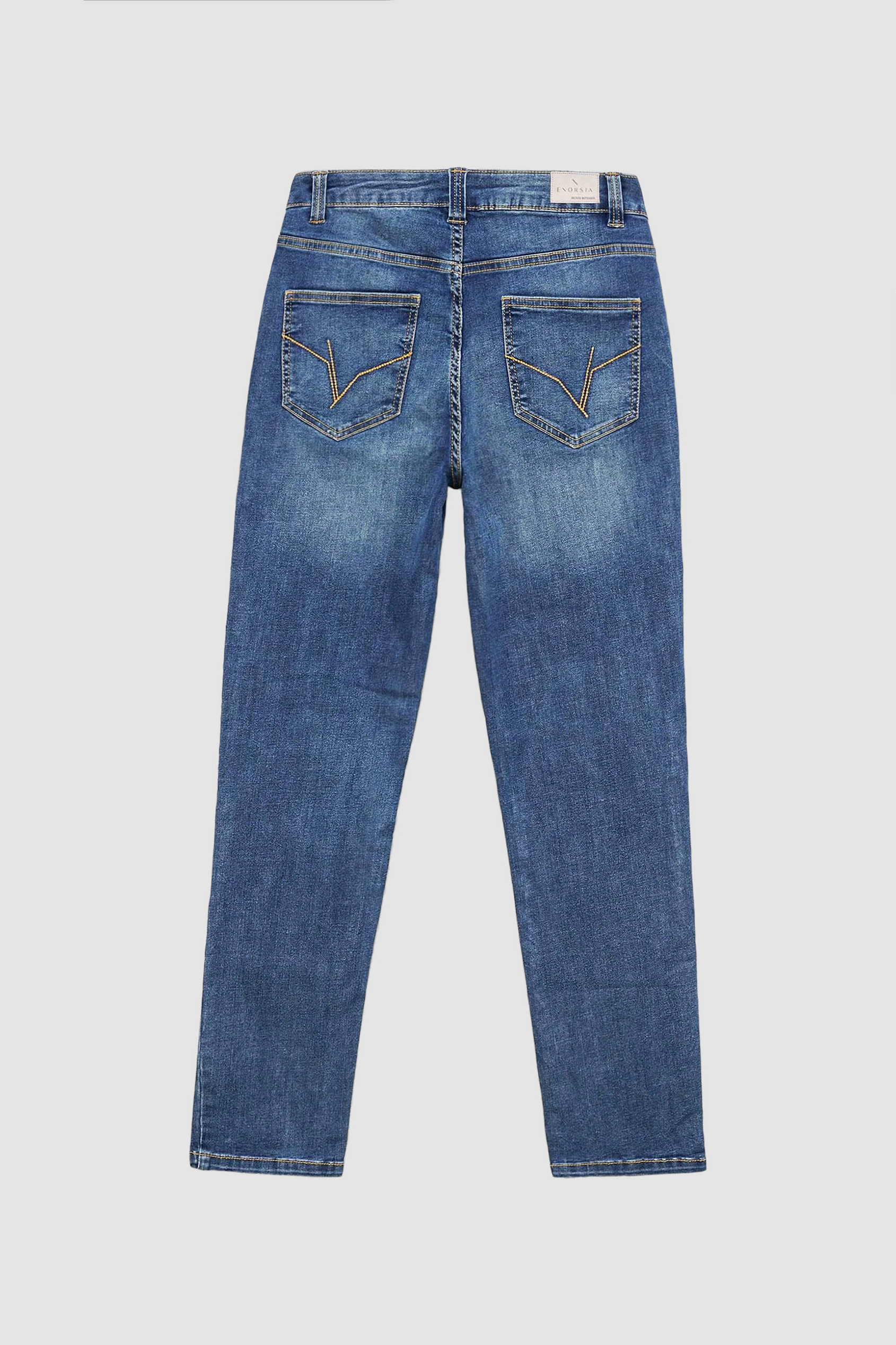 High Waist Girlfriend Fit Leg Jeans